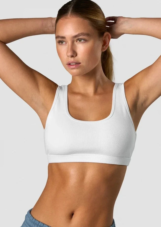 Recharge Ribbed Top - White - for kvinde - ICANIWILL - Sports BH
