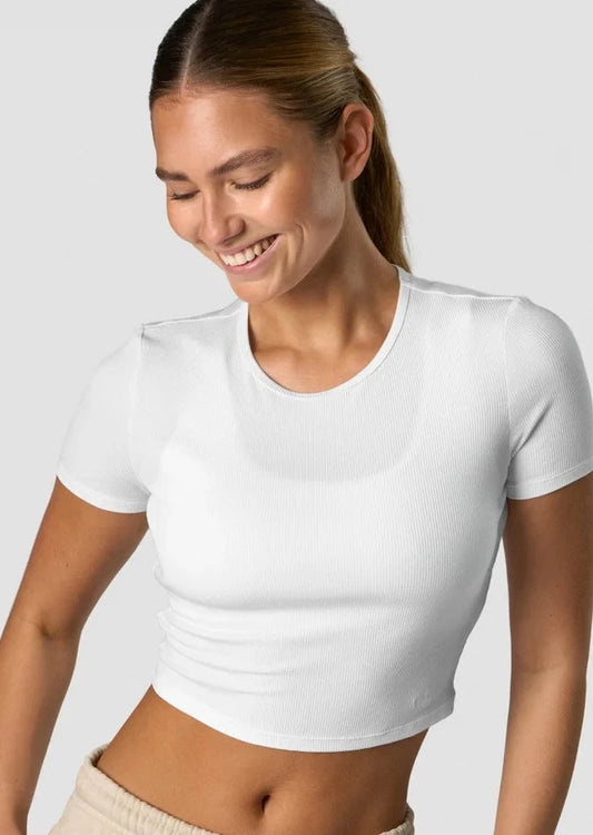 Recharge Ribbed T-Shirt - White - for kvinde - ICANIWILL - Sports BH