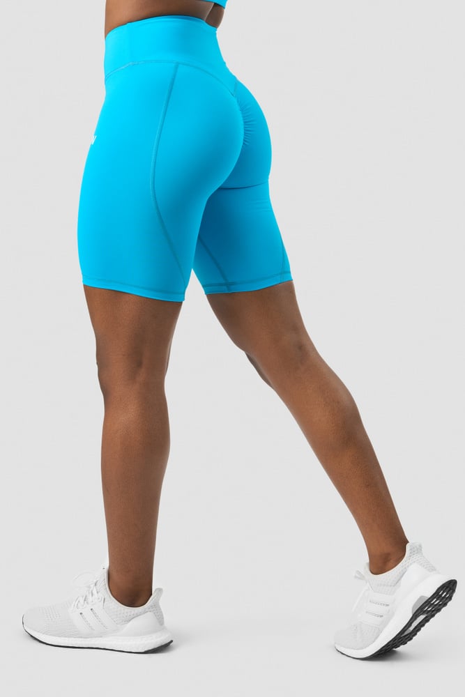 scrunch v-shape biker shorts blue